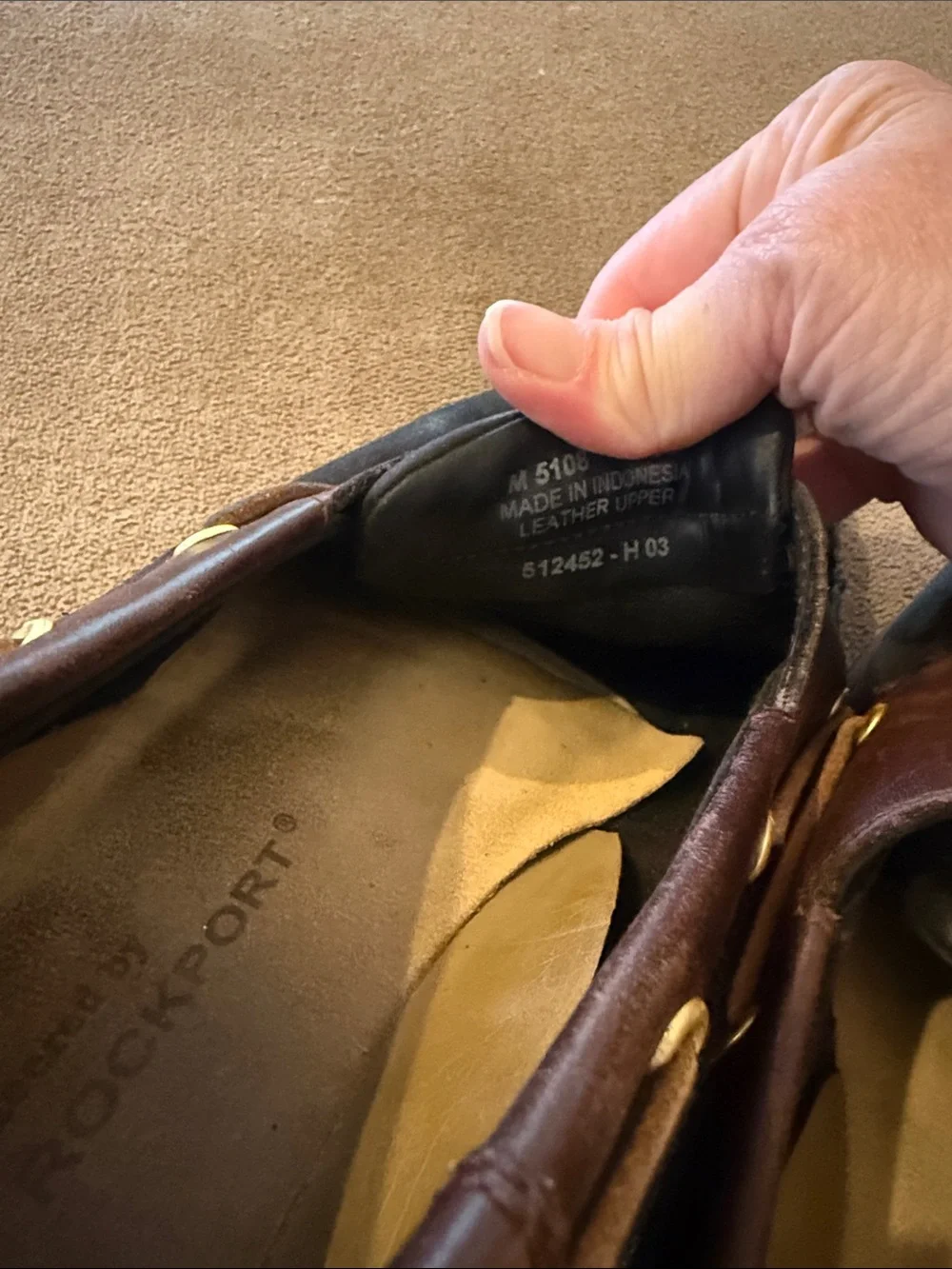 Rockport Men's Dress Shoes Leather Loafers Size 12 Boat Shoes (TD)